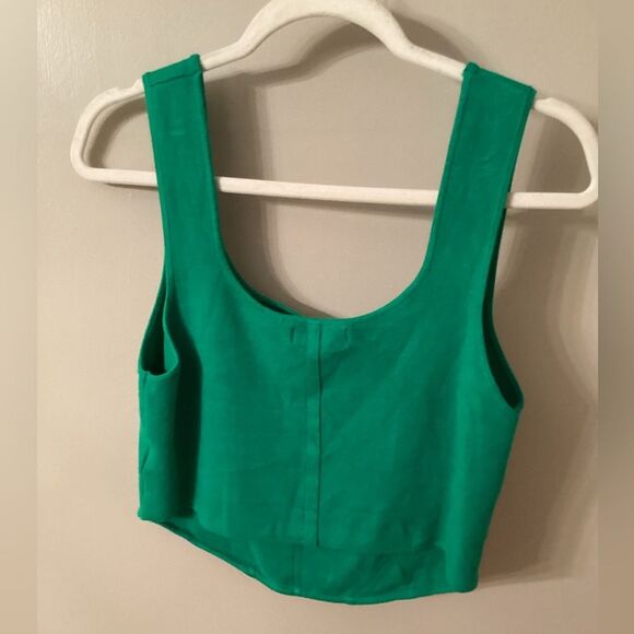 HOUSE OF HARLOW 1960 SIZE LARGE KELLY GFEEN CROPPED KNIT TANK TOP - Picture 3 of 7